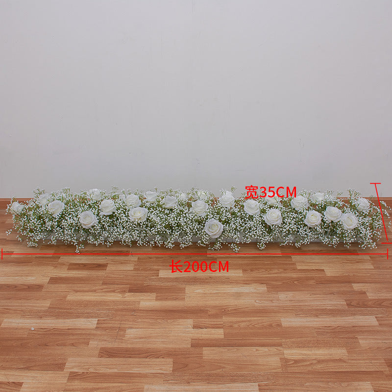 Baby's Breath Runner Long Row of Flowers Wedding Arch Floral Background Wall Decoration Proposal Decor