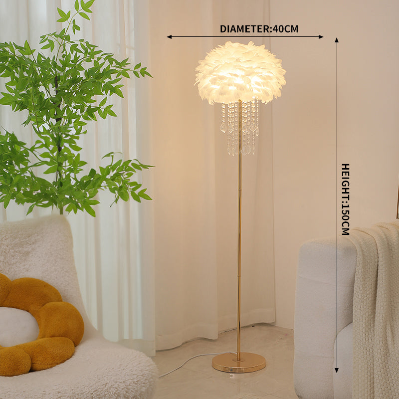 Ostrich Feather Lights Floor Lamp for Wedding Party Home Decor Anniversary - KetieStory