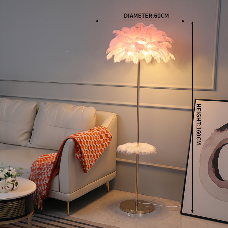 Ostrich Feather Lights Floor Lamp for Wedding Party Home Decor Anniversary - KetieStory
