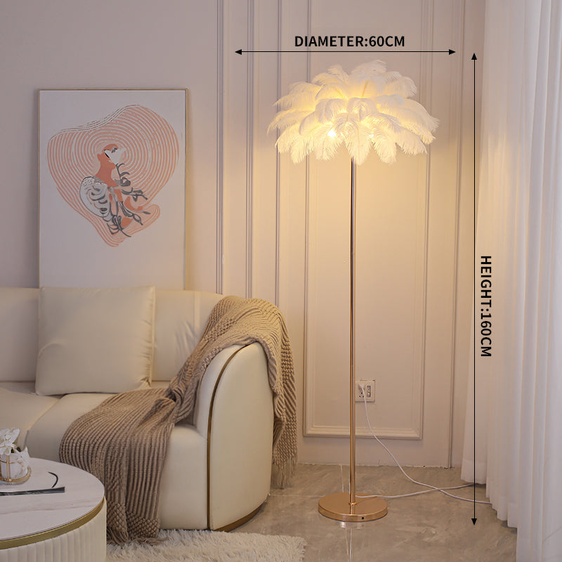 Ostrich Feather Lights Floor Lamp for Wedding Party Home Decor Anniversary - KetieStory