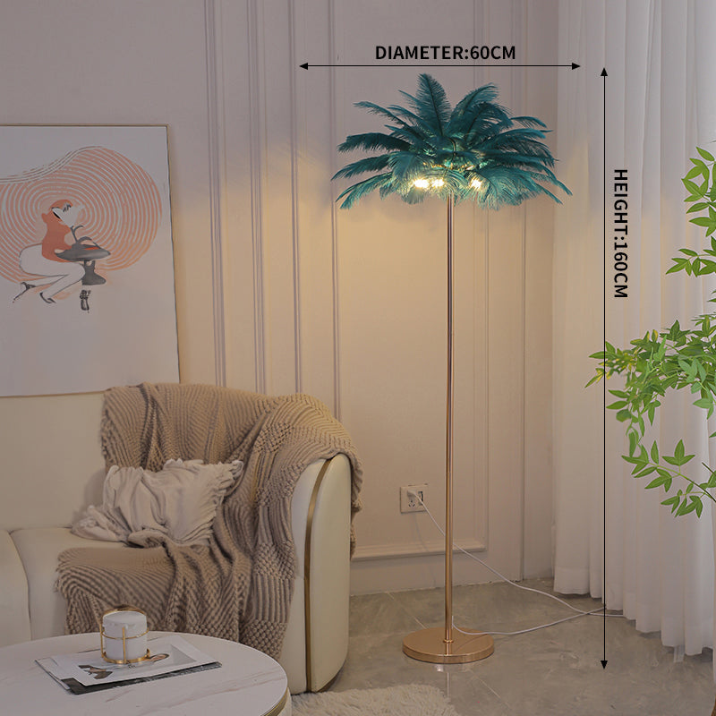 Ostrich Feather Lights Floor Lamp for Wedding Party Home Decor Anniversary - KetieStory