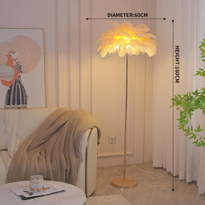 Ostrich Feather Lights Floor Lamp for Wedding Party Home Decor Anniversary - KetieStory