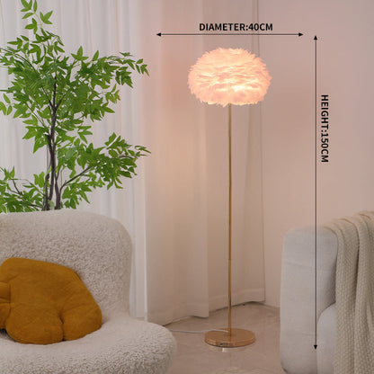 Ostrich Feather Lights Floor Lamp for Wedding Party Home Decor Anniversary - KetieStory