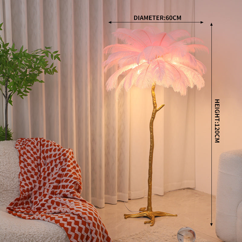 Ostrich Feather Floor Lamp for Wedding Party Home Decor Anniversary