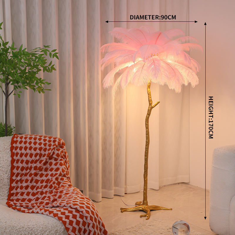 Ostrich Feather Floor Lamp for Wedding Party Home Decor Anniversary