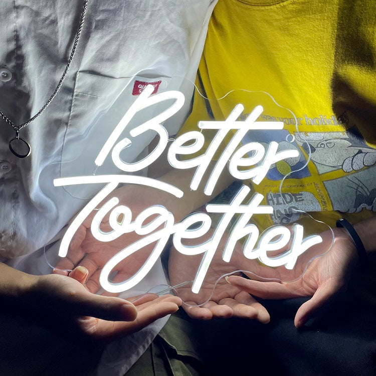 Better Together Neon Sign Acrylic Plate  for Party Wall Decor Christmas Birthday Wedding Bar Shop - KetieStory