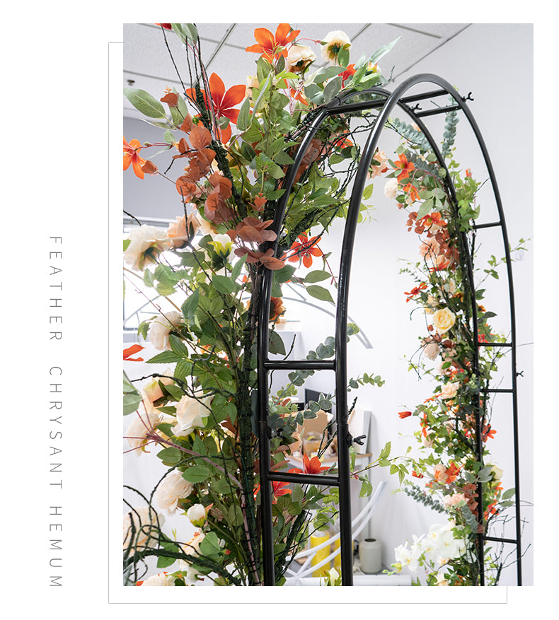 Fall Orange Flower Arch Set  for Wedding Party Decor Proposal