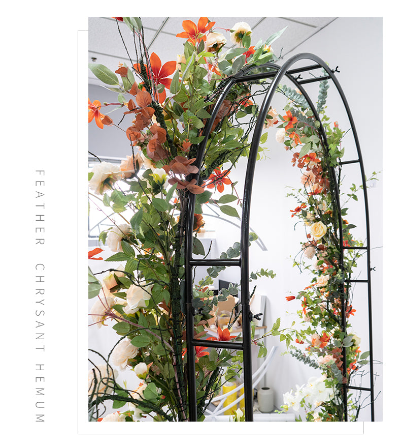 Fall Orange Flower Arch Set  for Wedding Party Decor Proposal - KetieStory