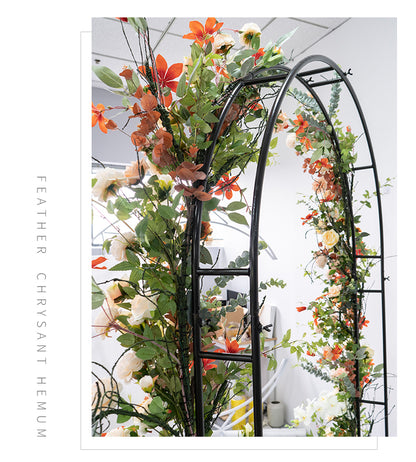 Fall Orange Flower Arch Set  for Wedding Party Decor Proposal - KetieStory