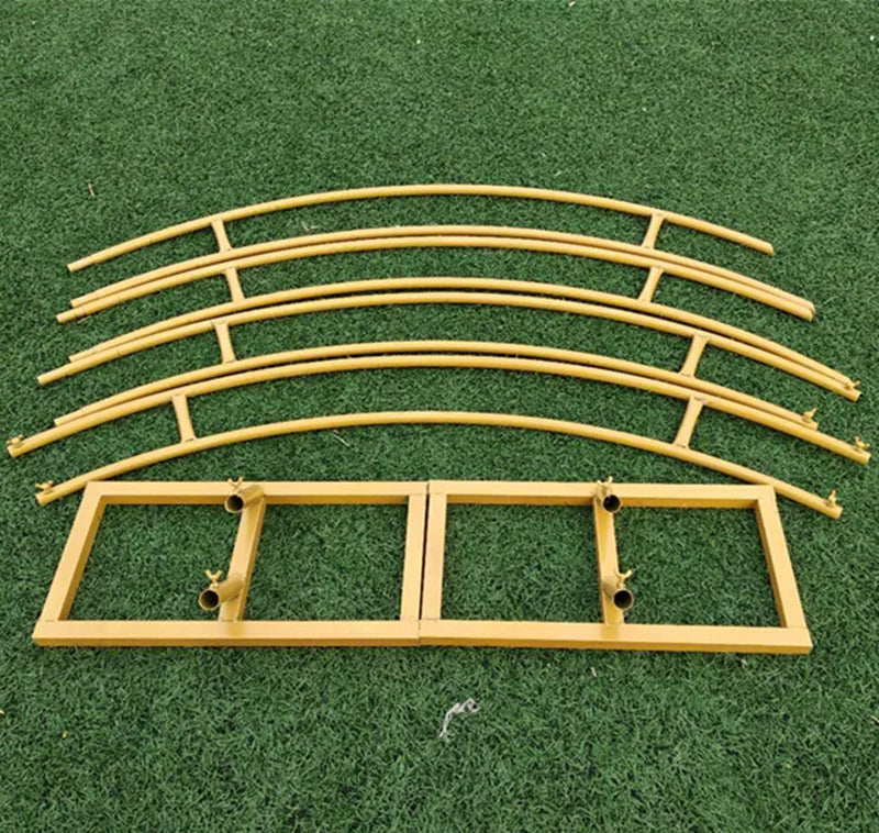 Gold Round Stand Wedding Props Wrought iron Double Pole Arch Flower Stand Frames