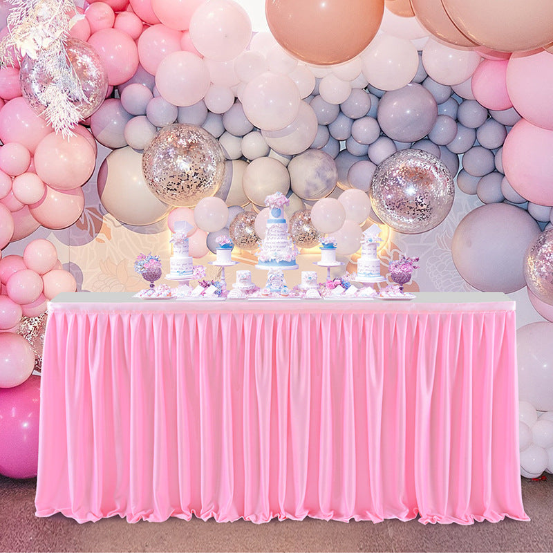 Birthday Party Table Skirt Wedding Hotel Conference Tablecloth