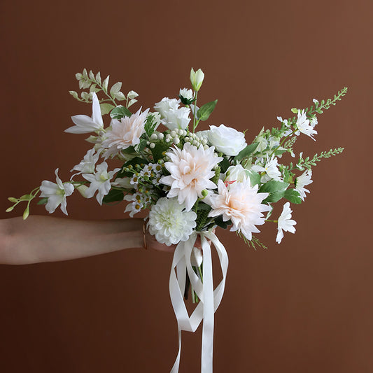 Bridal Bouquet Light-Colored Water Lilies for Wedding Party Proposal - KetieStory