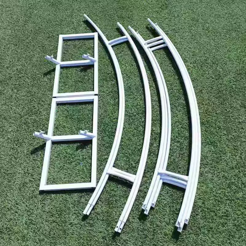 White Round Stand Wedding Props Wrought iron Double Pole Arch Flower Stand Frames - KetieStory