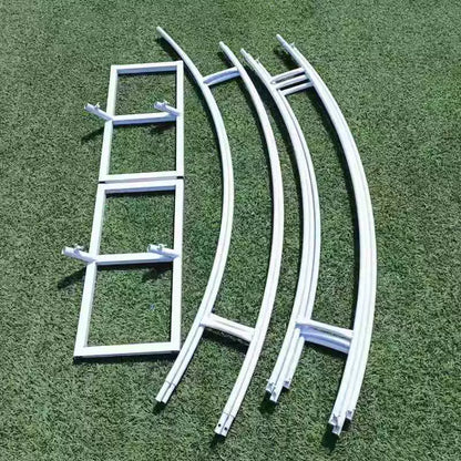 White Round Stand Wedding Props Wrought iron Double Pole Arch Flower Stand Frames - KetieStory