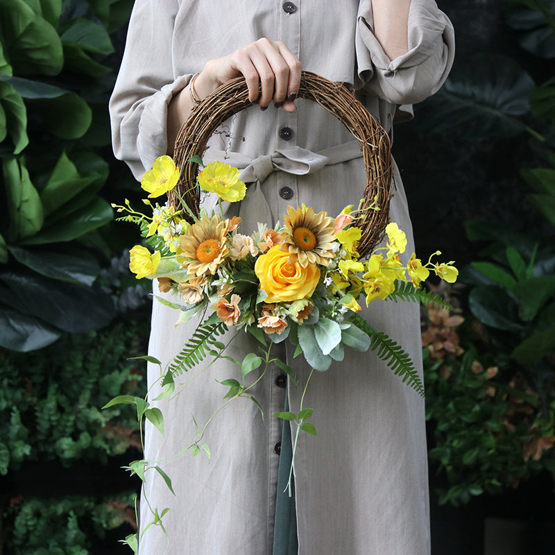 Bridal Wedding Wreath - Sunflower Rose