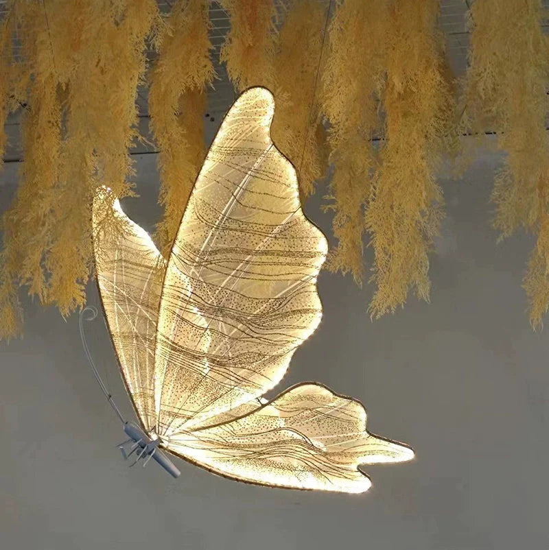 Set of 2 LED Butterfly Light Gold Party Lights T-Walk Road Lead Stage Lights for Event Wedding Decor Props - KetieStory