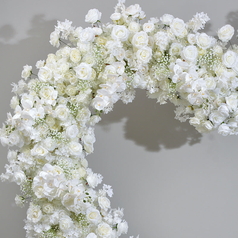 Flower Arch Heart Shaped White Roses Floral Arch Set Proposal Wedding Party Decor