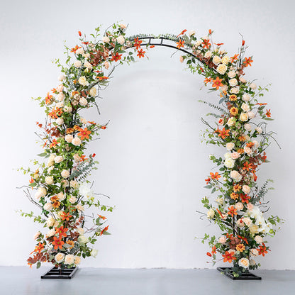 Fall Orange Flower Arch Set  for Wedding Party Decor Proposal - KetieStory