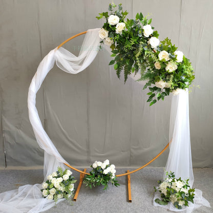 Round Stand Frames Single Pole Round Door Outdoor Lawn Wedding Flower Gate - KetieStory