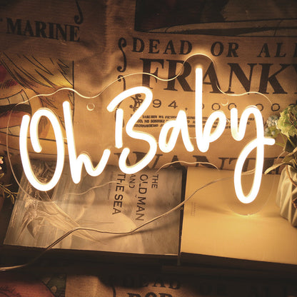 Oh Baby Neon Sign Acrylic Plate for Party Wall Decor Christmas Birthday Wedding - KetieStory