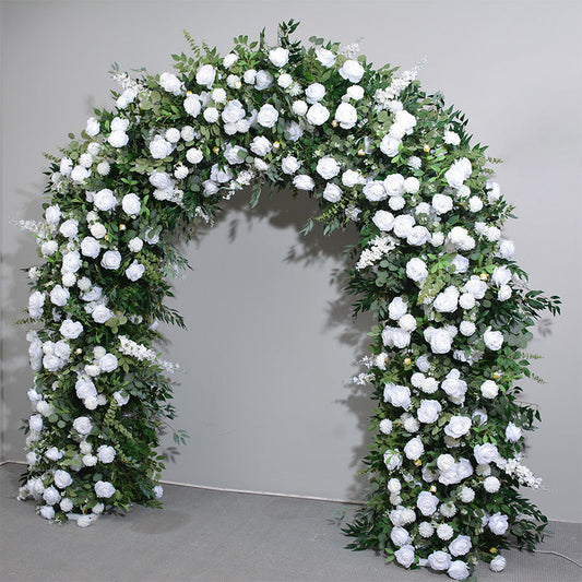 Green Rose Hydrangea Flower Arch Frames for Wedding Party Decor - KetieStory