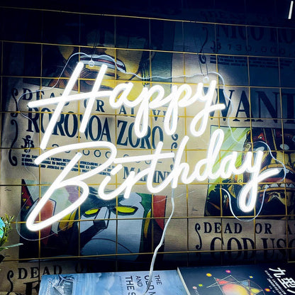 Happy Birthday Neon Sign Acrylic Plate  for Party Wall Decor Christmas Birthday Wedding Bar Shop - KetieStory