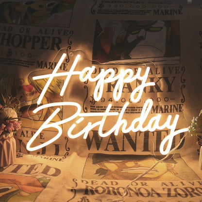 Happy Birthday Neon Sign Acrylic Plate  for Party Wall Decor Christmas Birthday Wedding Bar Shop - KetieStory