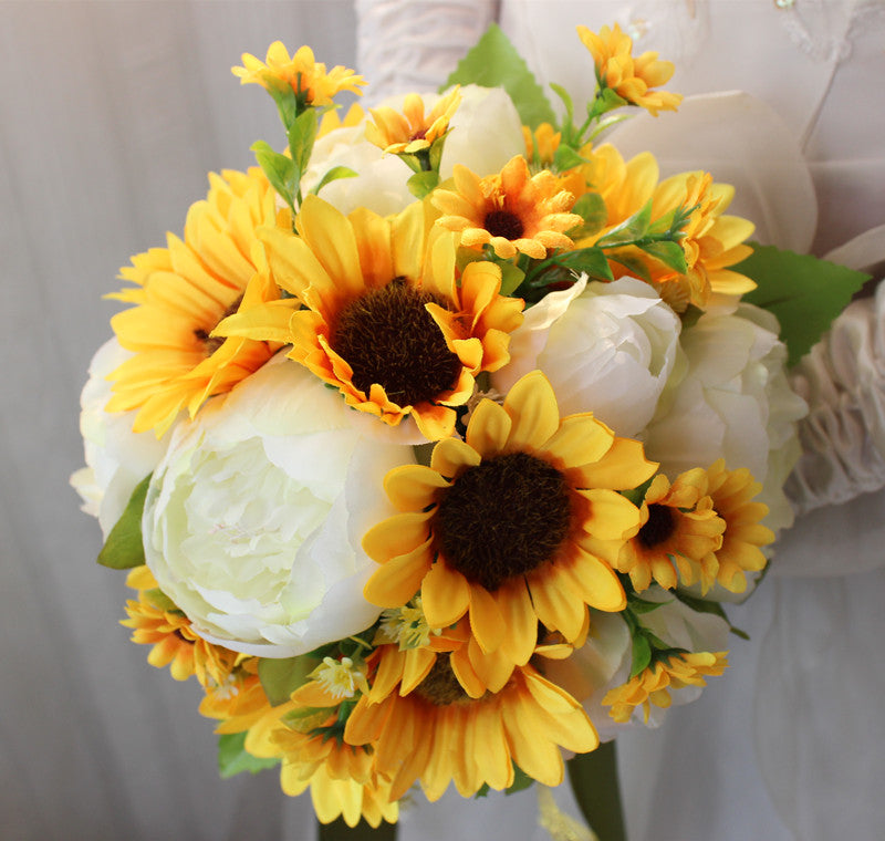 Round Bridal Bouquet - sunflower
