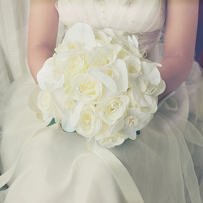 Bridal Bouquet Kate Rose in White & Pink Series for Wedding Party Proposal - KetieStory