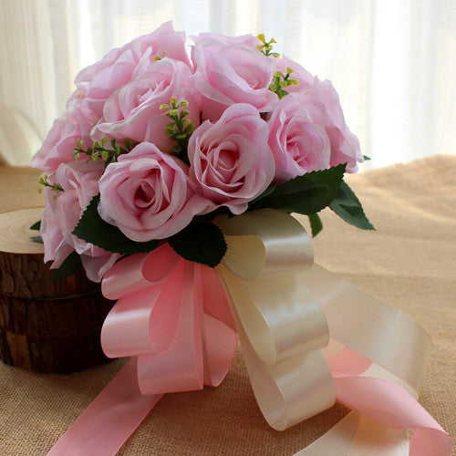 Bridal Bouquet Kate Rose in White & Pink Series for Wedding Party Proposal