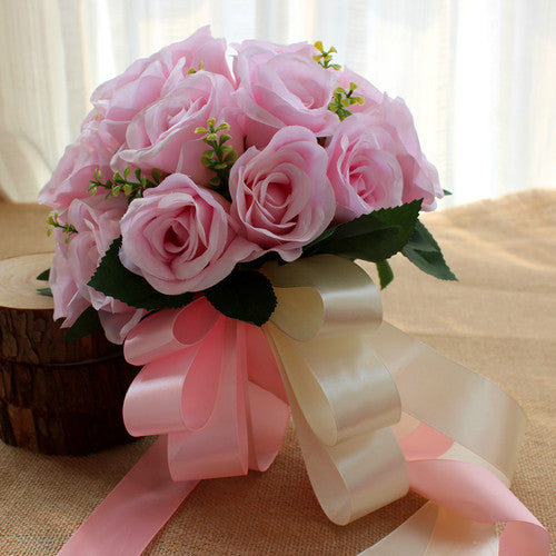 Bridal Bouquet Kate Rose in White & Pink Series for Wedding Party Proposal - KetieStory