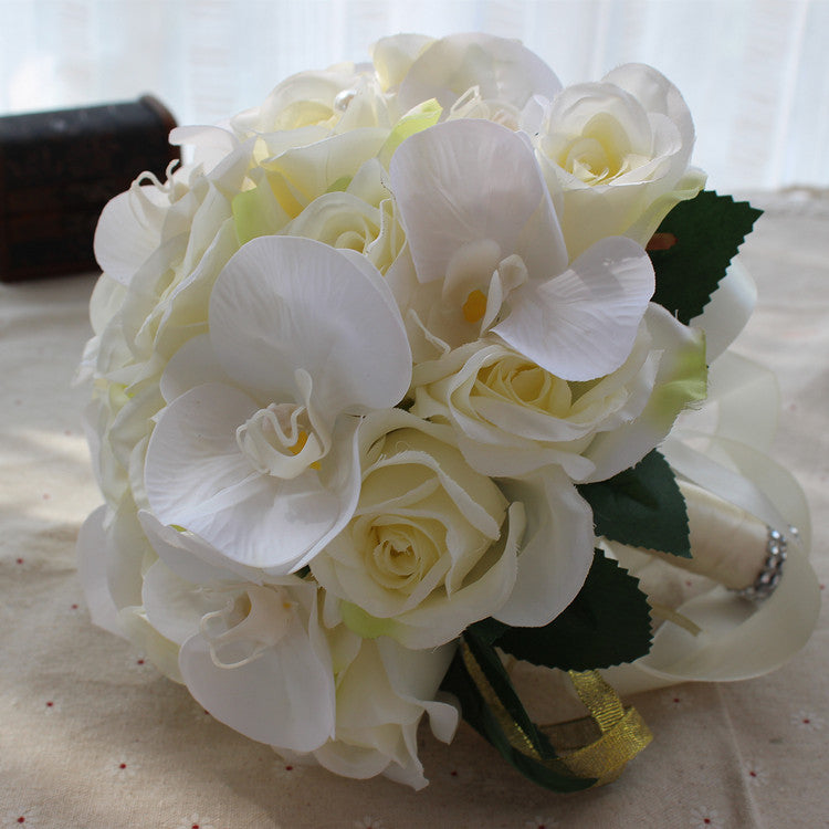 Bridal Bouquet Kate Rose in White & Pink Series for Wedding Party Proposal - KetieStory