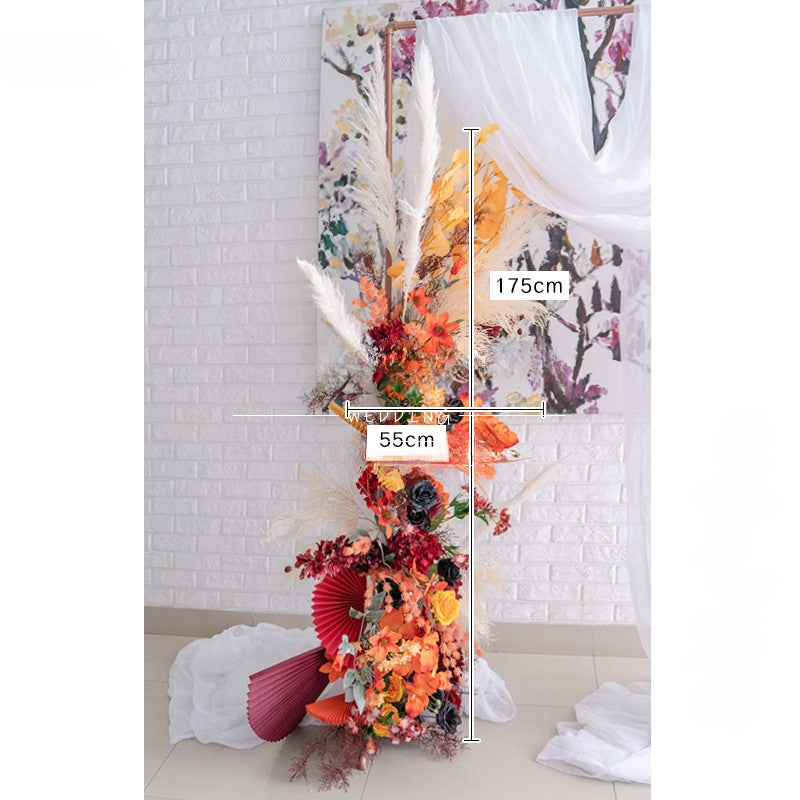 Champagne Orange Arch Flower Stand Frames for Wedding Party Decor