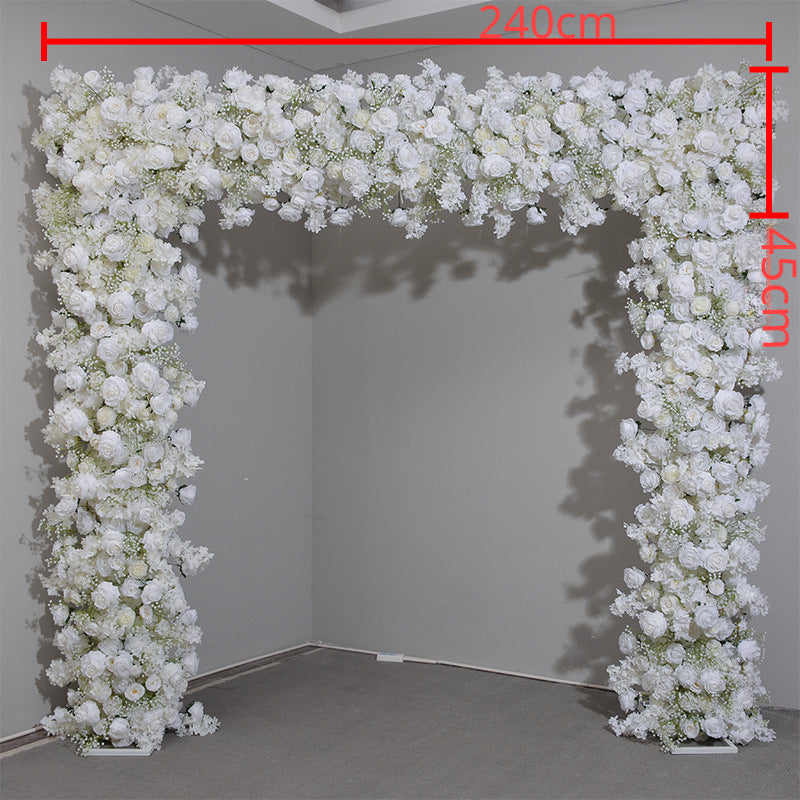 White Rose Flower Arch Set for Wedding Party Proposal Decor - KetieStory