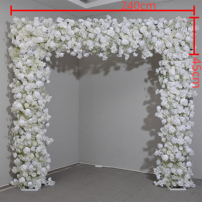 White Rose Flower Arch Set for Wedding Party Proposal Decor - KetieStory