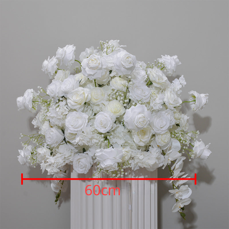 White Rose Flower Arch Set for Wedding Party Proposal Decor - KetieStory