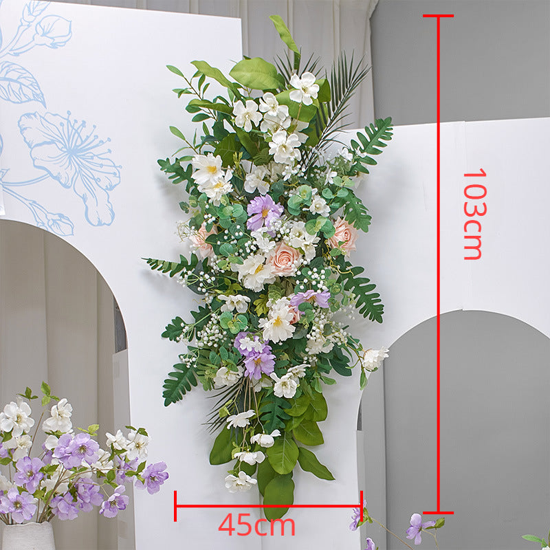 Green Purple Flower Arrangement for Wedding Party Decor Proposal