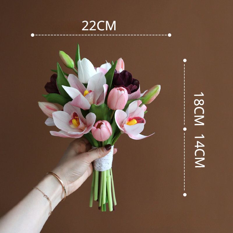 Bridal Bouquet Cymbidium & Tulips for Wedding Party Proposal - KetieStory