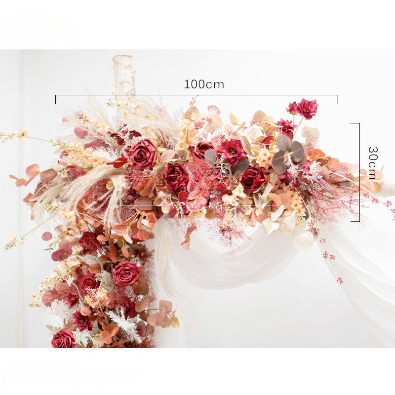 Rose Red Arch Flower Stand Frames for Wedding Party Decor Proposal - KetieStory