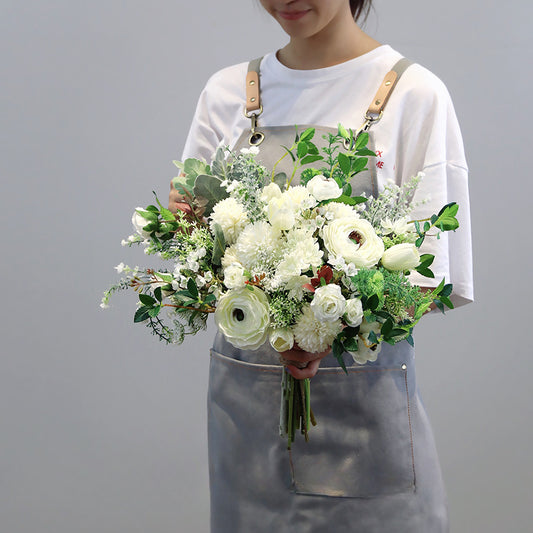 Bridal Bouquet White Peony for Wedding Party Proposal - KetieStory
