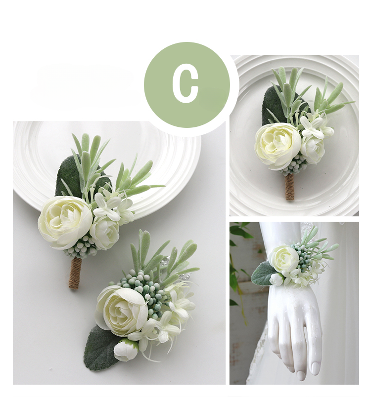 Wrist Flower Corsages Series for Wedding Party Proposal Decor