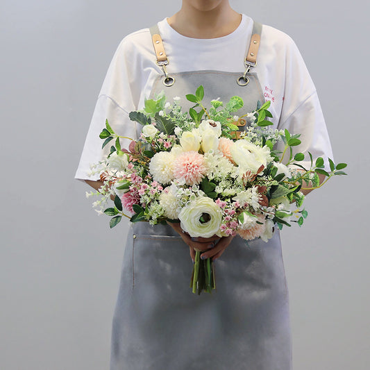 Bridal Bouquet Pink White Peony for Wedding Party Proposal - KetieStory