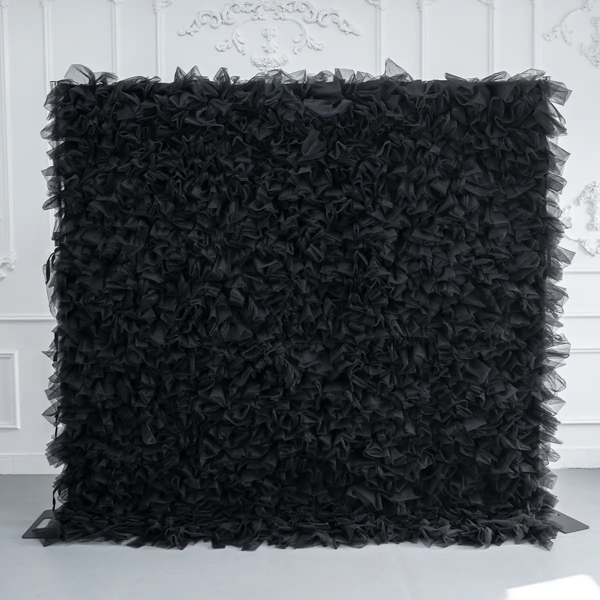 8×8ft Black Tulle Backdrop Decorative Wall for Wedding Gender Reveal Party Event