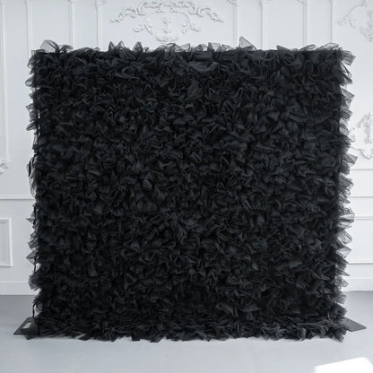 8×8ft Black Tulle Backdrop Decorative Wall for Wedding Gender Reveal Party Event