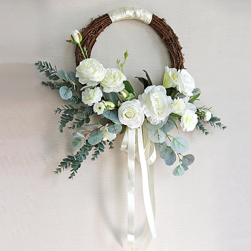 Wreath White Rose for Wedding Party Proposal Decor - KetieStory