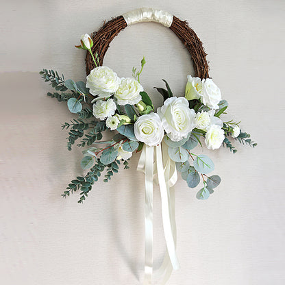 Wreath White Rose for Wedding Party Proposal Decor - KetieStory