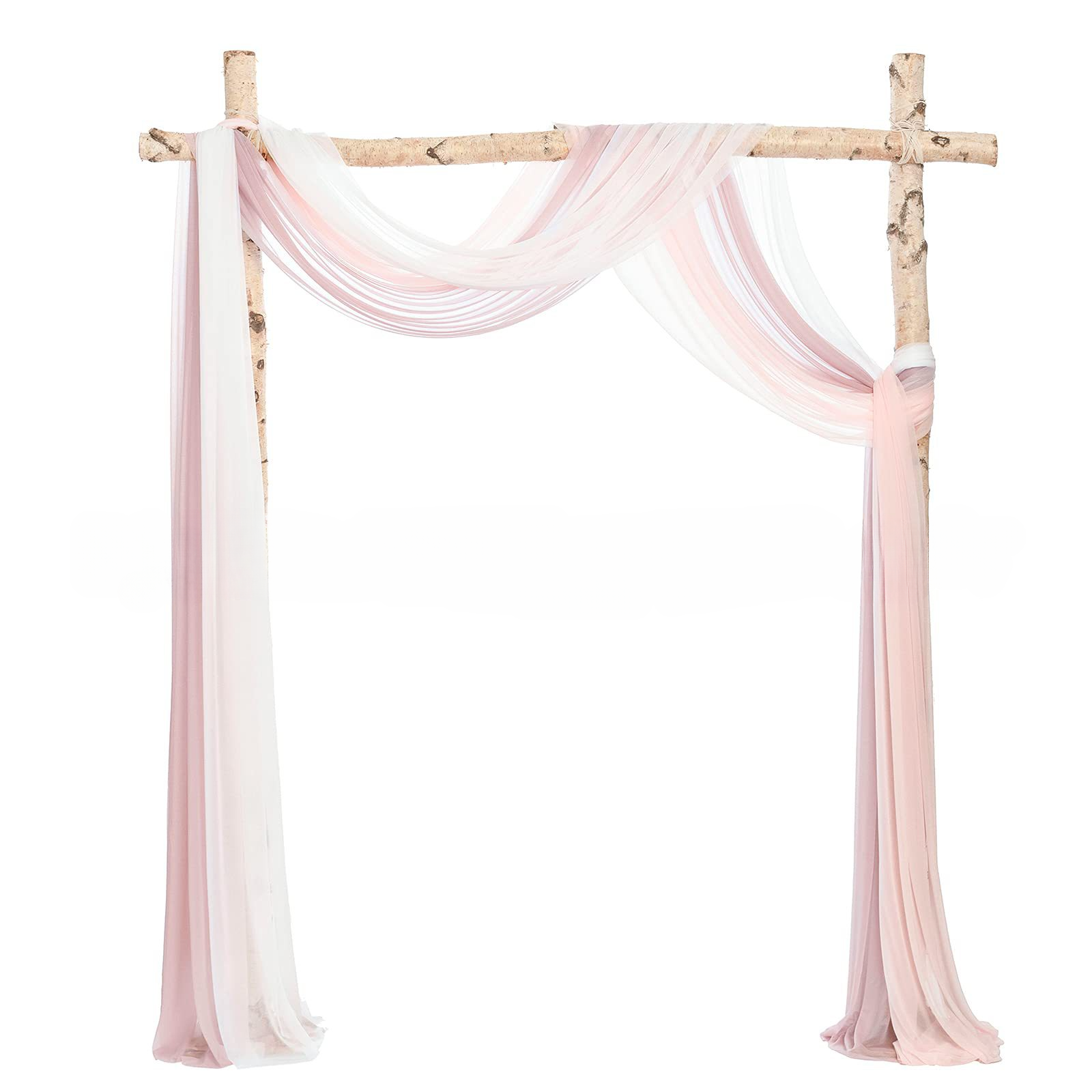 Pearl Chiffon Veil Valance Wedding Arch Backdrop Decoration Curtains for Weeding Parties Ceremony Photography Banquet Event Party - KetieStory