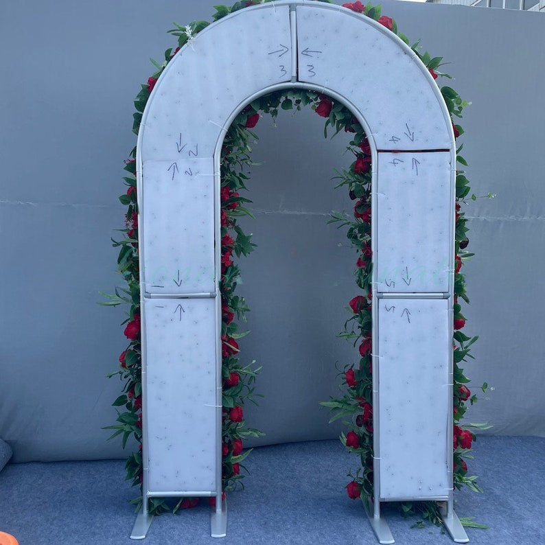 Red Green Rose Flower Arch for Wedding Party Decor Proposal