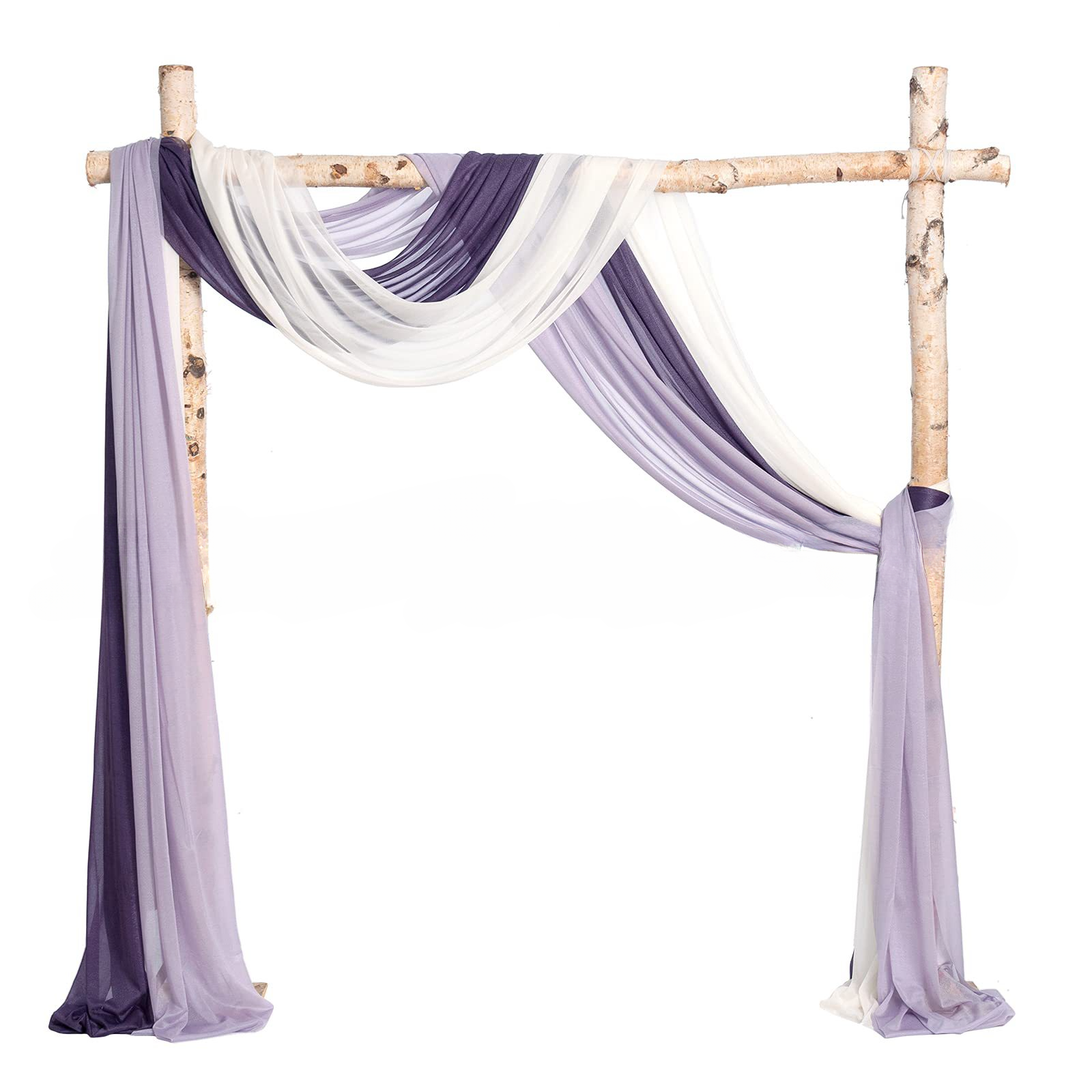 Pearl Chiffon Veil Valance Wedding Arch Backdrop Decoration Curtains for Weeding Parties Ceremony Photography Banquet Event Party - KetieStory