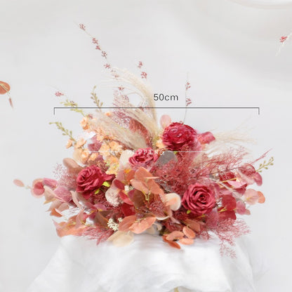 Rose Red Arch Flower Stand Frames for Wedding Party Decor Proposal - KetieStory